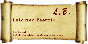 Leichter Beatrix névjegykártya